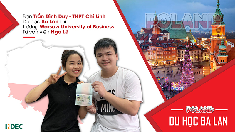 húc mừng Trần Đình Duy – THPT Chí Linh (Hải Dương) đã có được visa du học Ba Lan 