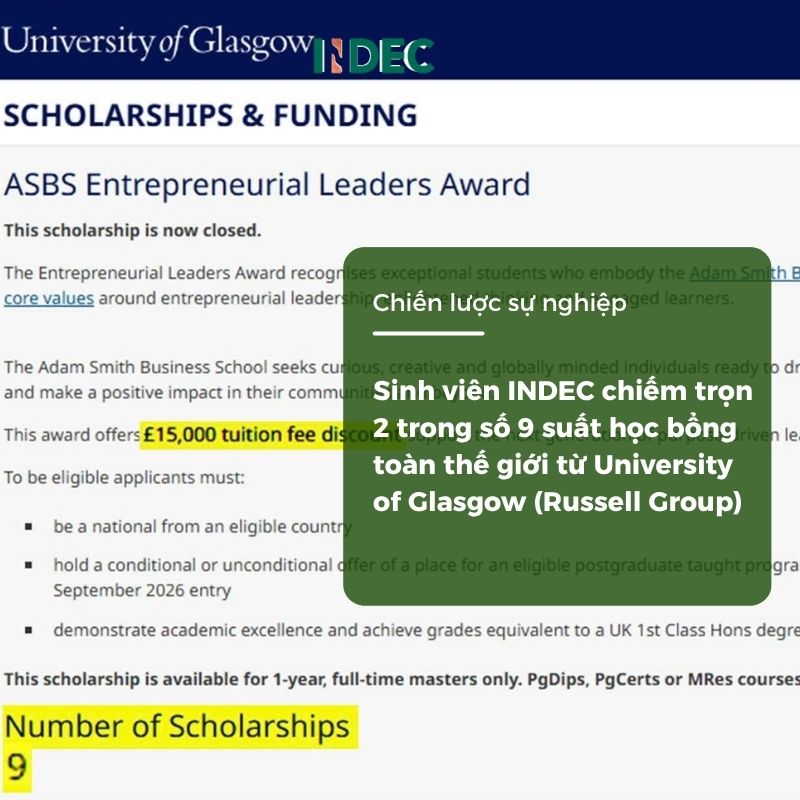 học bổng university of glasgow